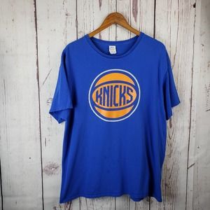 Knicks Basketball T Shirt Mens Size XL Short Sleeve Cotton Blue